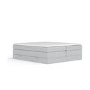 Svijetlo sivi boxspring krevet s prostorom za odlaganje/bez uzglavlja 160x200 cm Juniper – Maison de Rêve