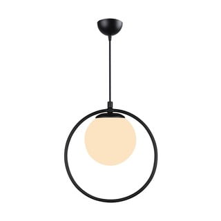 Crna metalna viseća svjetiljka sa staklenim sjenilom ø 15 cm Ates - Squid Lighting