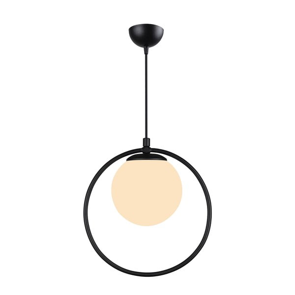 Crna metalna viseća svjetiljka sa staklenim sjenilom ø 15 cm Ates - Squid Lighting