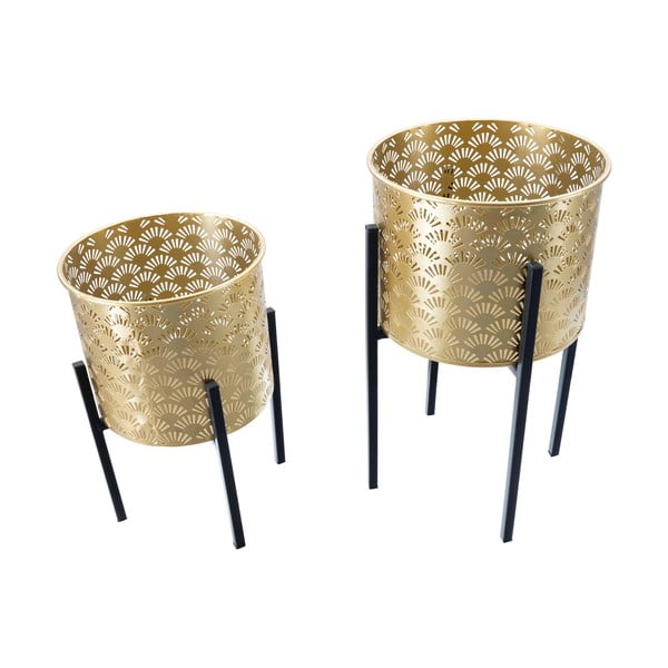 Set od 2 stalka za žardinjere u zlatnoj boji Mauro Ferretti Glissy, visine 38 cm-image-3