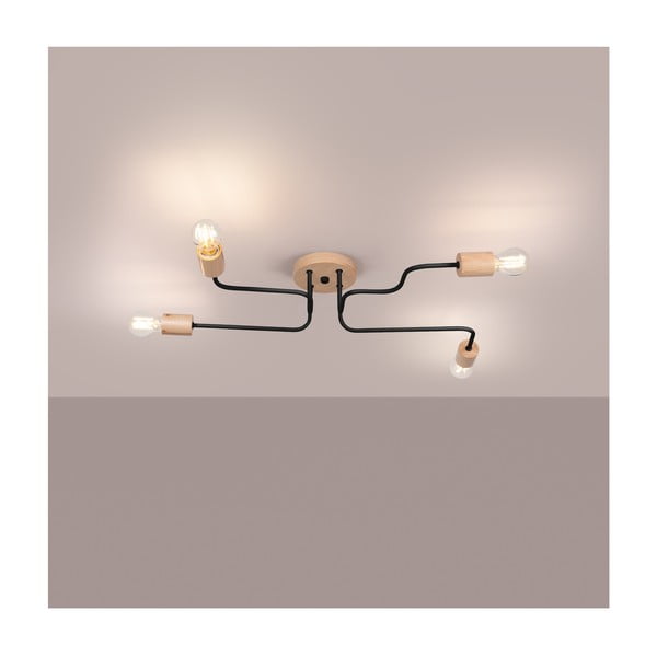 Crna/u prirodnoj boji stropna svjetiljka 58x75 cm Dazzle – Sollux-image-1