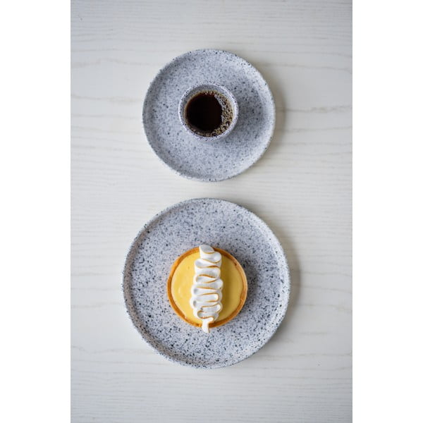 Bijelo-crni zemljani desertni tanjur ÅOOMI Mess, ø 17 cm-image-2