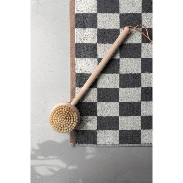 Antracitno siva/bež kupaonska prostirka za tuš od organskog pamuka 50x80 cm Retro – Mette Ditmer Denmark-image-3