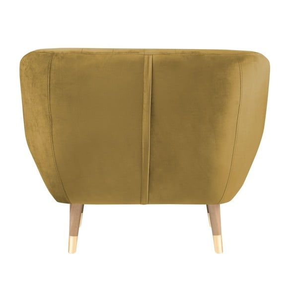 Baršunasta fotelja u zlatnoj boji Mazzini Sofas Benito-image-4