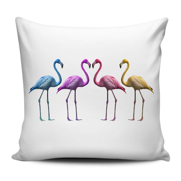 Jastuk Home de Bleu Colored Flamingos, 43 x 43 cm