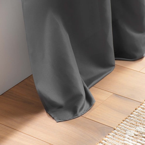 Antracitno siva zavjesa od mikrovlakana 140x280 cm Absolu – douceur d'intérieur-image-4