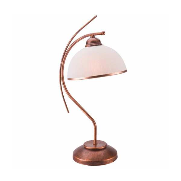 Tamno smeđa stolna lampa sa staklenim sjenilom (visina 49 cm) Patrycja – LAMKUR