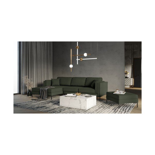 Tamnozelena kutna garnitura Milo Casa Attilio, lijevi kut-image-4