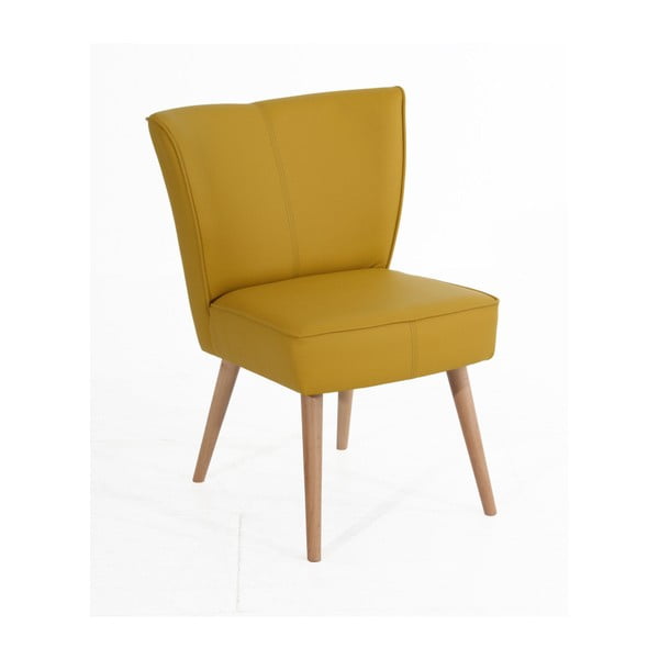 Žuta fotelja od imitacije kože Max Winzer Beni Imitation