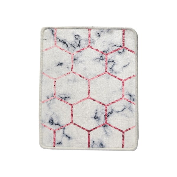 Bijelo-sivi kupaonski tepih 60x40 cm Honeycomb - Foutastic-image-2