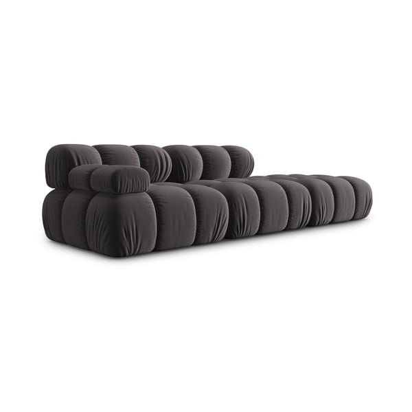 Tamno siva baršunasta sofa 282 cm Bellis – Micadoni Home-image-3
