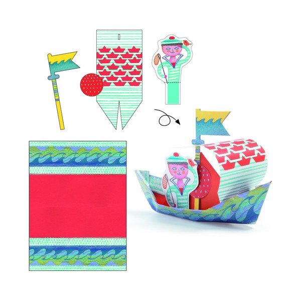 Komplet origami od vodonepropusnog papira s priborom Djeco Boats-image-3