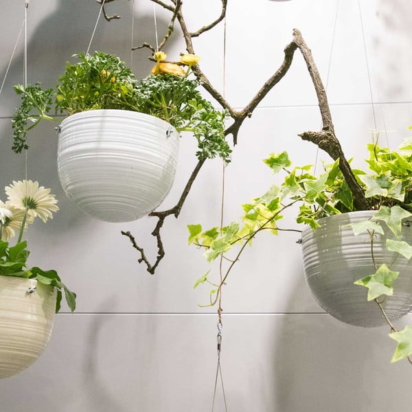 Bijela keramička viseća tegla Big pots Bergamo, ø 18 cm-image-1