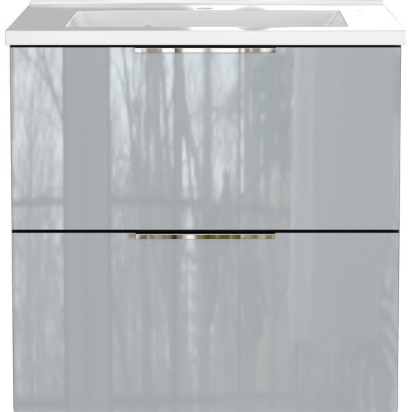Sivi zidni ormarić za ispod umivaonika u sjajnom dekoru 61x61 cm Celano – Germania-image-2