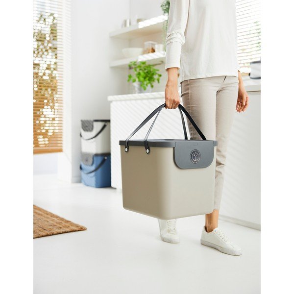 Svjetlo smeđa kanta za smeće za odvojeni otpad od reciklirane plastike 40 l Albula – Rotho-image-1