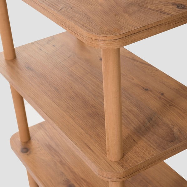 Polica za knjige u dekoru bora u prirodnoj boji 80x75 cm Step - Kalune Design-image-3