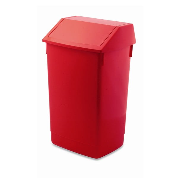 Crveni koš za smeće s poklopcem na klik Addis, 41 x 33,5 x 68 cm