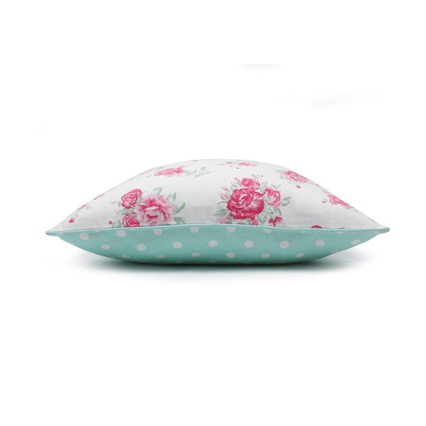Mentol zelena jastučnica WeLoveBeds Roses, 40 x 60 cm-image-1