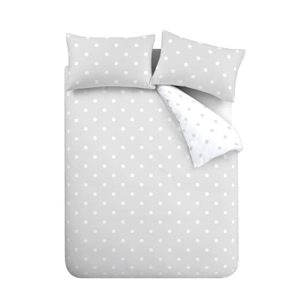 Bijela-svijetlo siva posteljina za bračni krevet 200x200 cm – Catherine Lansfield