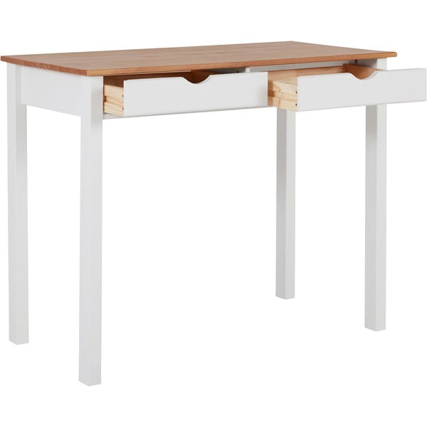 Bijelo-smeđi radni stol od bora Støraa Gava, dužine 100 cm-image-2