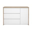 Bijela/u prirodnoj boji komoda u dekoru hrasta 119x84x48 cm Next – Tvilum