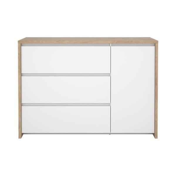 Bijela/u prirodnoj boji komoda u dekoru hrasta 119x84x48 cm Next – Tvilum