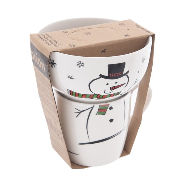 Bijeli porculanski set šalice i zdjele 2 kom s božićnim motivom 350 ml – Orion-image-4