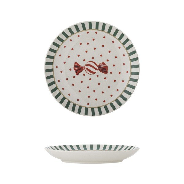 Bijeli desertni tanjur s božićnim motivom od kamenine ø 16 cm Yule – Bloomingville-image-3