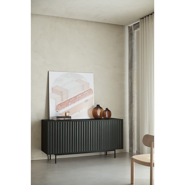 Crna niska komoda 159x80 cm Sierra – Teulat-image-1