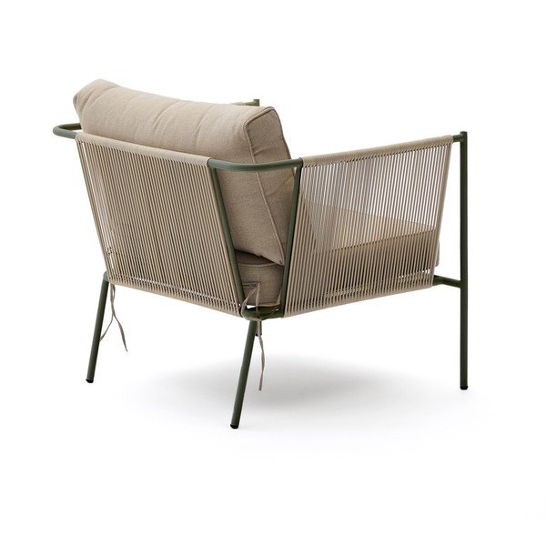 Zelena/bež metalna vrtna fotelja Zivia – Kave Home-image-4