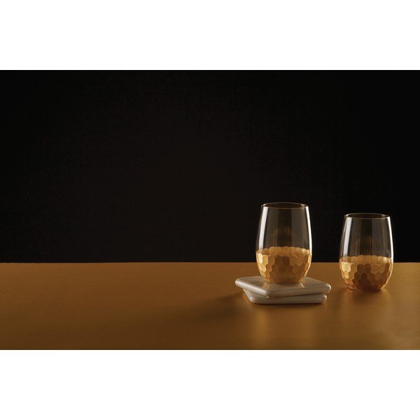Set od 4 čaša s detaljima zlatni Premier Housewares Astrid, 240 ml-image-2
