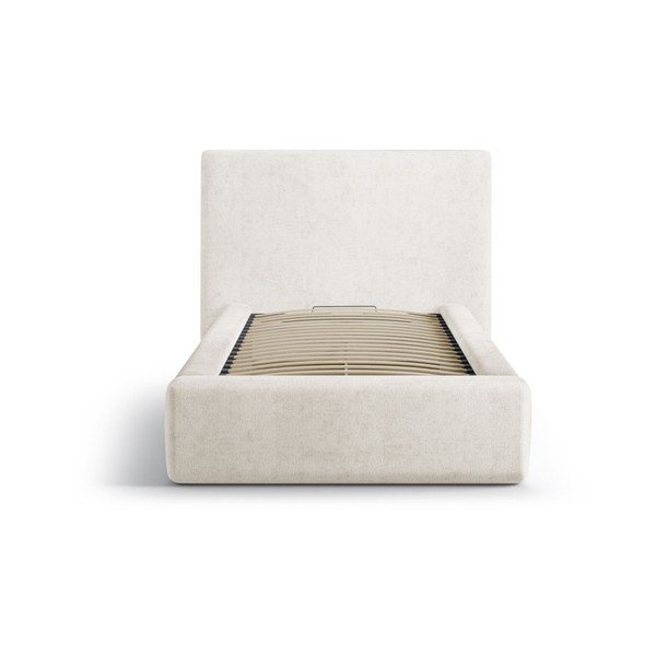 Krem tapecirani krevet s prostorom za odlaganje s podnicom 90x200 cm Amy – Micadoni -image-3