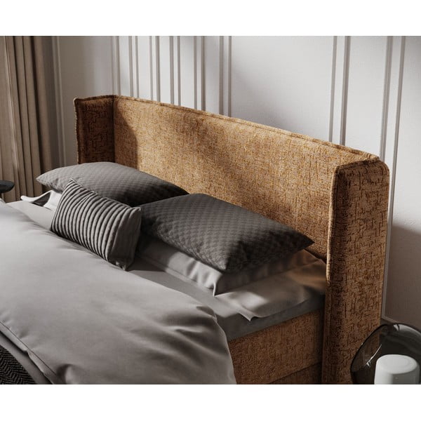 Narančasti boxspring krevet s prostorom za pohranu 160x200 cm Passion – Maison de Rêve-image-4