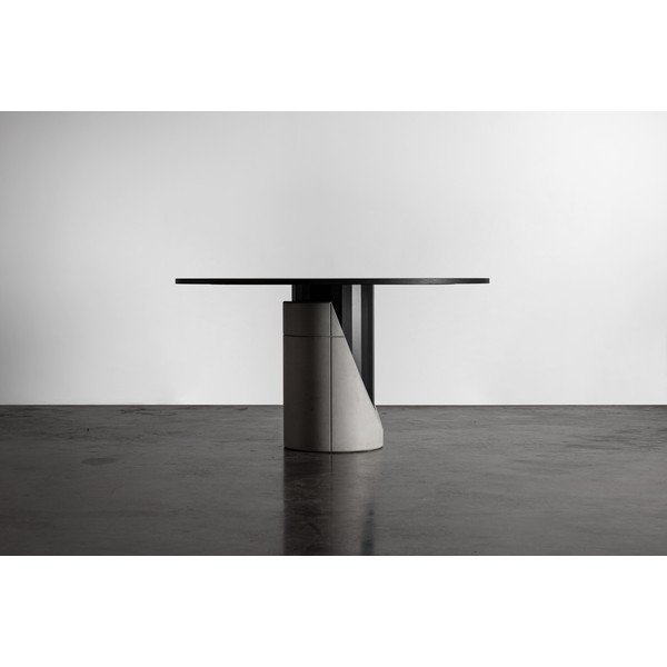 Okrugli blagovaonski stol s pločom u dekoru hrasta 140x140 cm Sharp - Lyon Béton-image-1