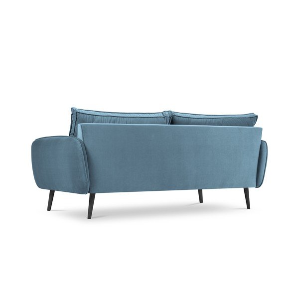 Svijetloplavbaršunasti kauč s crnim nogama Kooko Home Lento, 198 cm-image-3