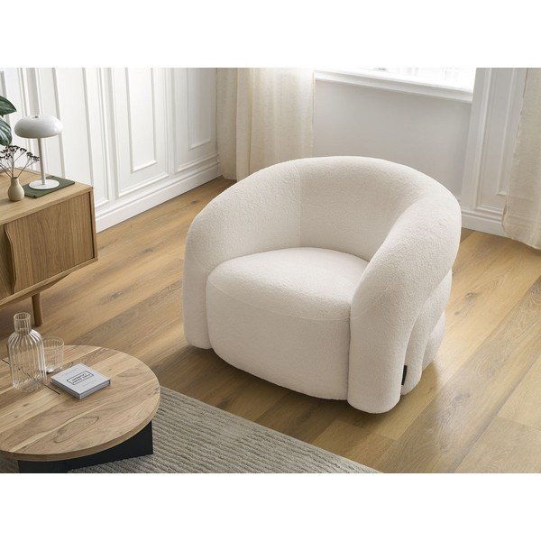 Bež okretna fotelja od bouclé tkanine Elina – Bobochic Paris-image-1