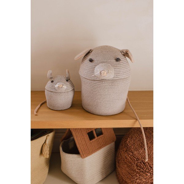 Siva tekstilna dječja kutija za pohranu ø 15x15 cm Mini Renata the Rat – Lorena Canals-image-1