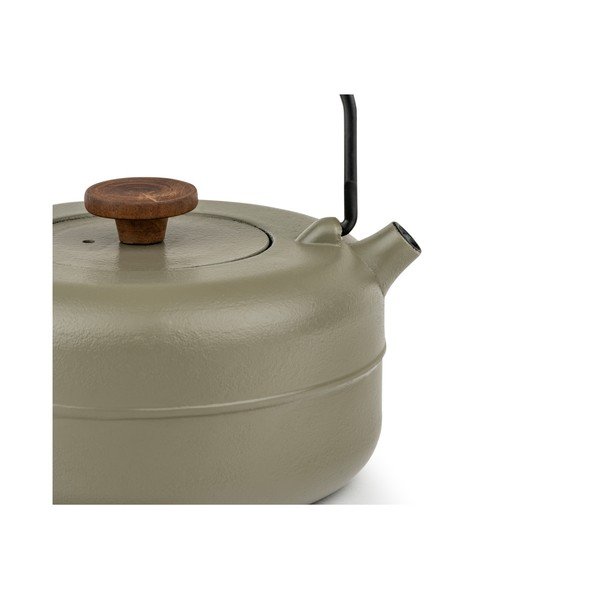 Kaki zeleni čajnik od lijevanog željeza s cjedilom 750 ml Henan – Bredemeijer-image-2