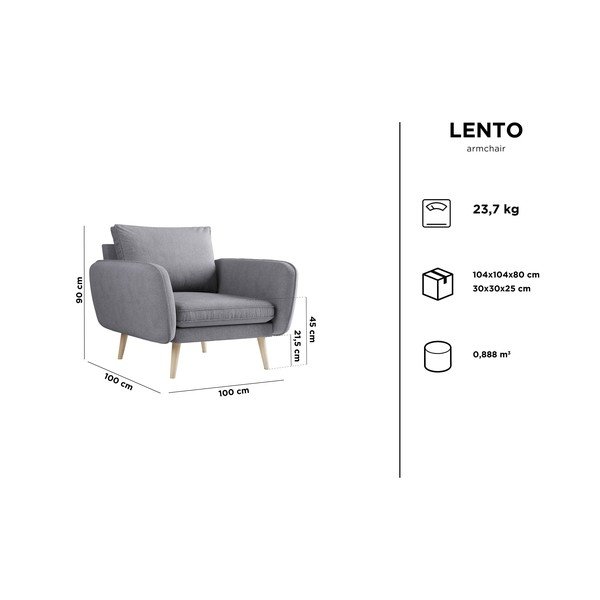 Bež fotelja Kooko Home Lento-image-3