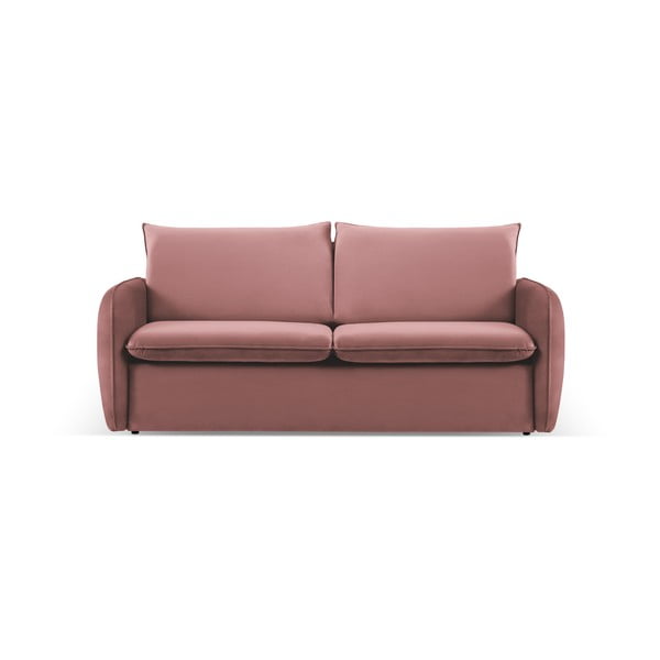 Ružičasta baršunasta sklopiva sofa 194 cm Vienna – Cosmopolitan Design