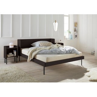 Crni bračni krevet u dekoru hrasta 180x200 cm Wrap – Bonami Selection