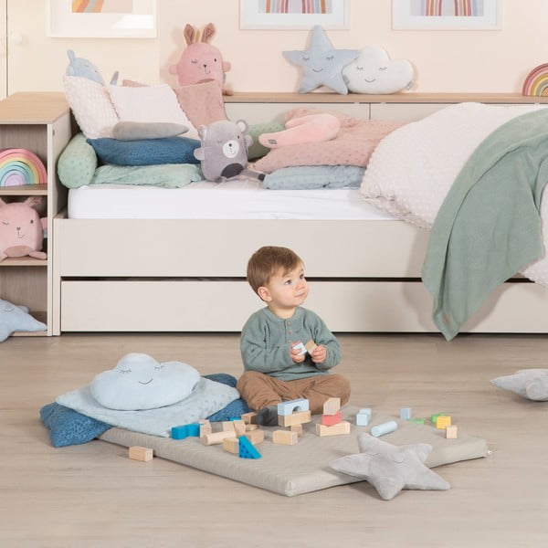 Bež dječja podloga za igru 78x100 cm Greyish gesteppt – Roba-image-1