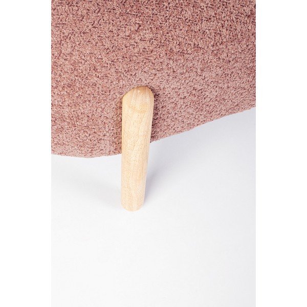 Podstavljena klupa od bouclé tkanine boja terakote Dayla – Bizzotto-image-1