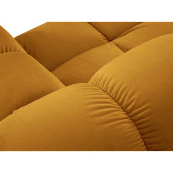 Žuta  baršunasta kutna garnitura (s desnim kutom) Bellis – Micadoni Home-image-1