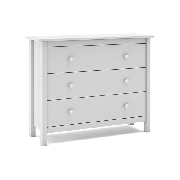 Bijela niska dječja komoda od borovine 100x80 cm Max - Marckeric-image-4