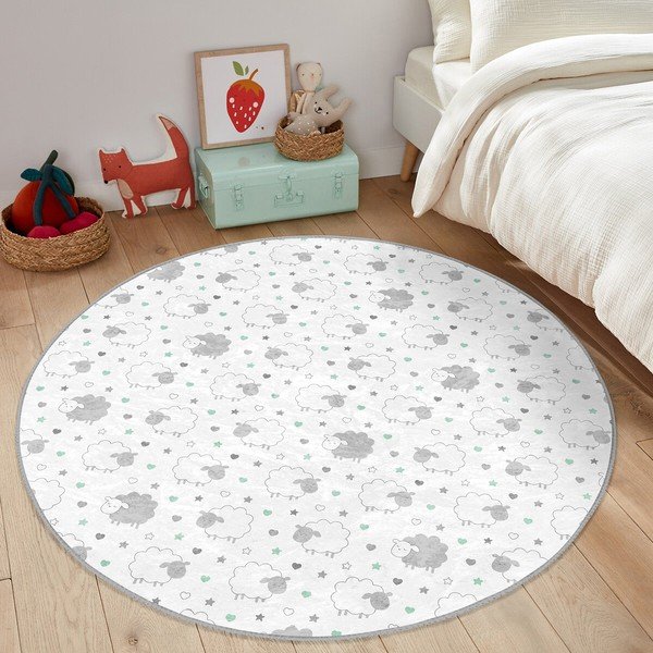 Bijeli/svijetlo sivi dječji tepih ø 80 cm Comfort – Mila Home-image-3