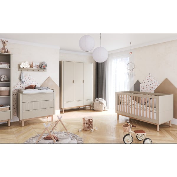 Bež niska dječja komoda 100x52 cm Miloo – Pinio-image-4