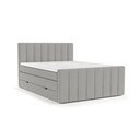 Svijetlo sivi boxspring krevet s prostorom za pohranu 180x200 cm Ruby – Maison de Rêve