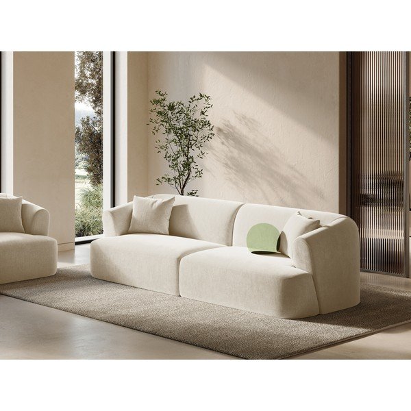 Bež baršunasti sofa 255 cm Campi – Cosmopolitan Design-image-1