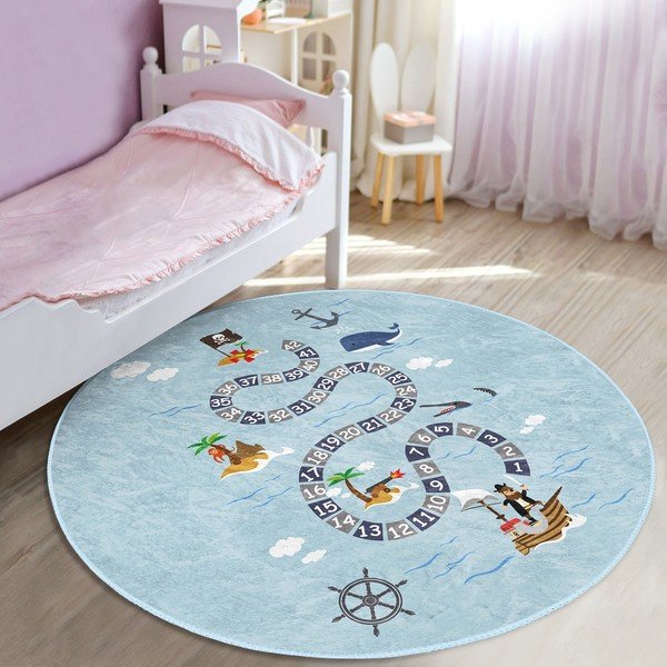 Svijetlo plavi dječji tepih ø 100 cm Comfort – Mila Home-image-1